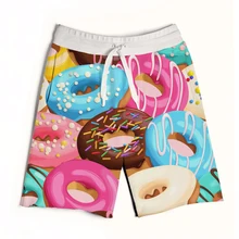 Настоящие американские размеры США пончики 3D сублимационная печать модные мужские спортивные шорты со шнурком