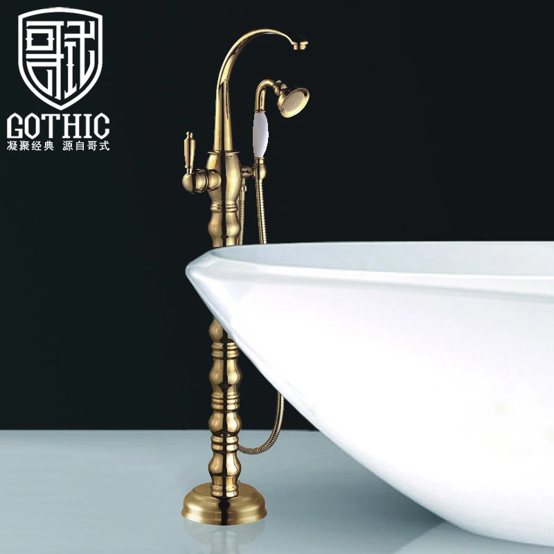 Bathroom Bathtub Faucet All copper European Retro Style Gold plated