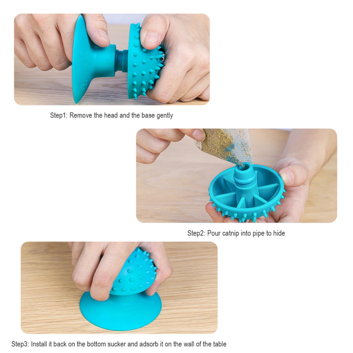 SUPREPET Rubber Pet Cat Comb with Suction Cup Granular Durable Pet Cat Horn Brush Massage Beauty Instrument Pet Cat Massager