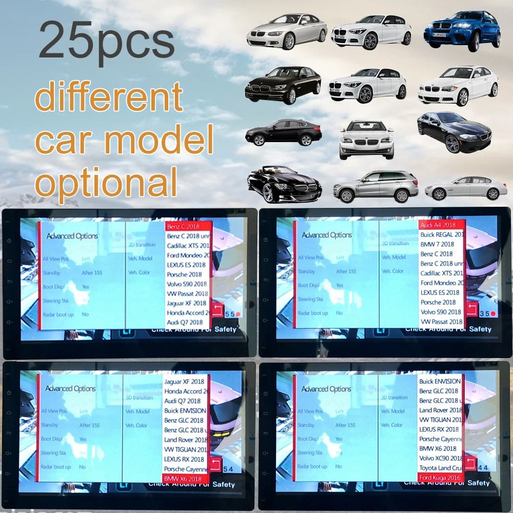 Carsanbo carro 4 câmera de 360 graus surround vista reversa estacionamento  câmera visão do pássaro panorâmica 2d sistema dvr hd 1080p câmera do carro