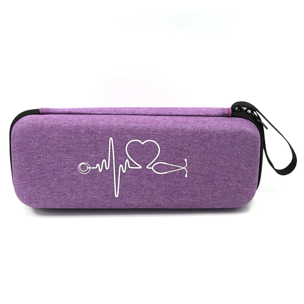 Футляр пластиковый(ЭВА)-Портативный стетоскоп для переноски Чехол для хранения Box Shell сетчатых кармана для 3 м Littmann III стетоскоп медицинская сумка-Органайзер - Цвет: Purple