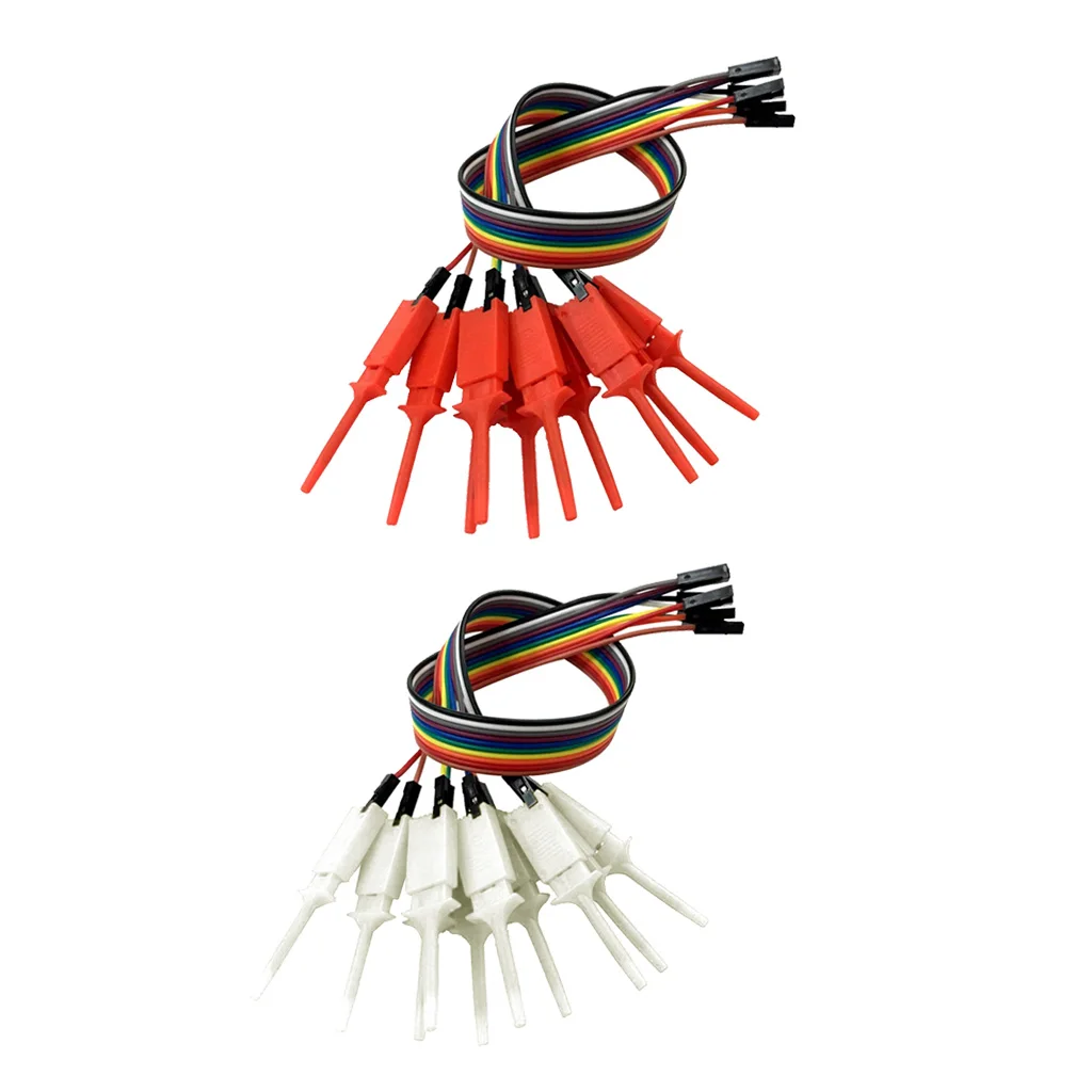 20pcs Mini Test Hook Clip Jumper Logic Analyser Testing Grabber Red+White