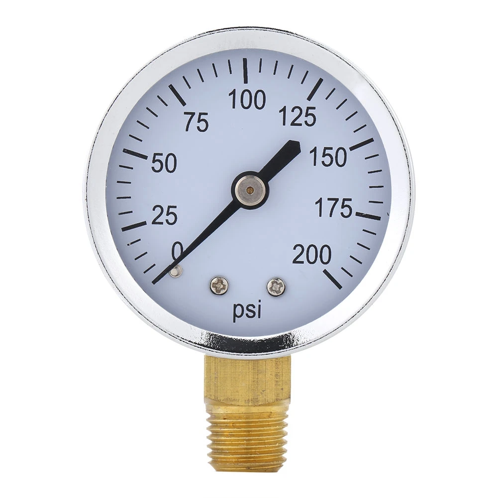 Металлический манометр для топлива, воздуха, масла, жидкой воды 0-200psi 1/4 NPT Резьбовое крепление, гидравлический манометр, измерительный инструмент