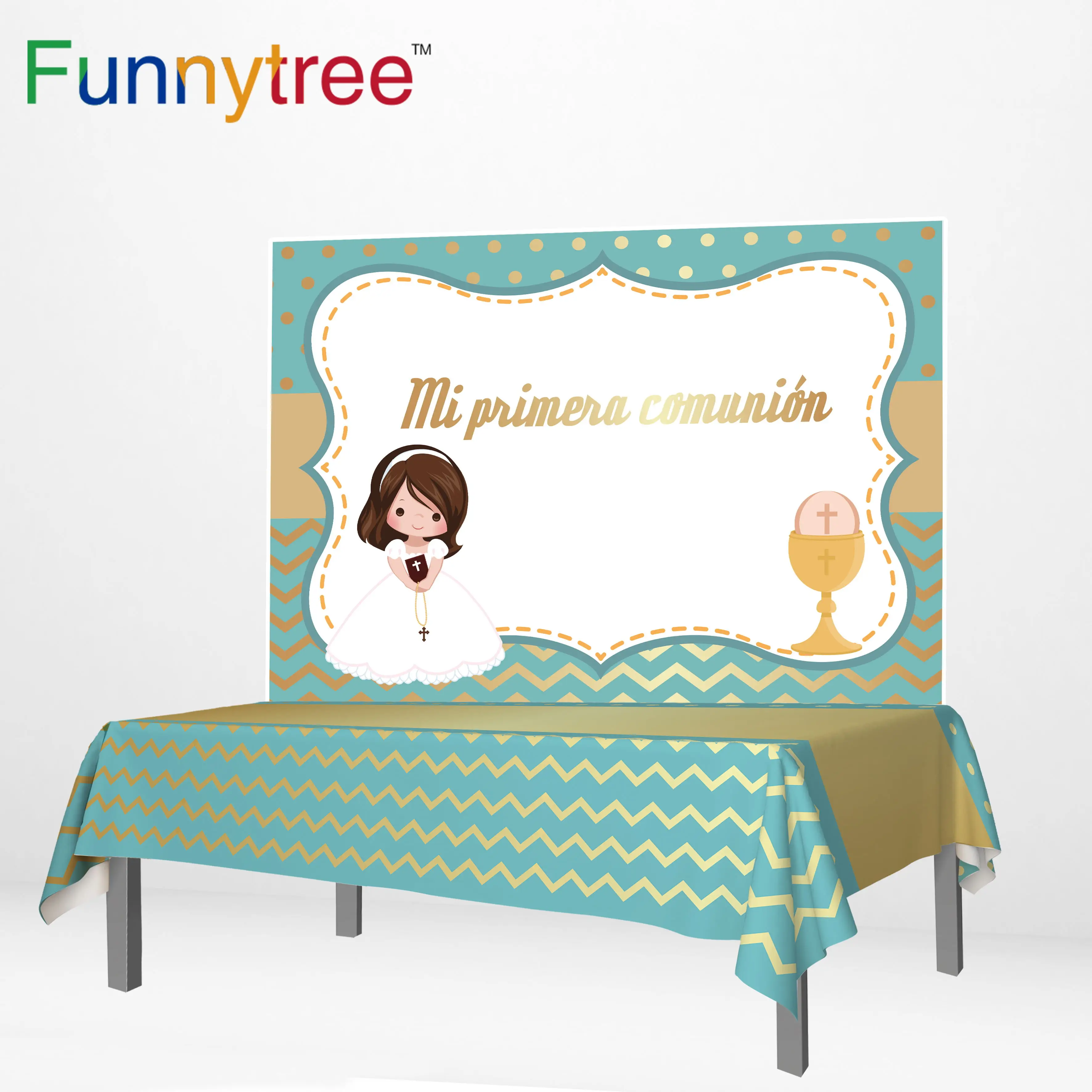 Funnytree баннер вечерние фотообои для девочек детский душ фон причастия украшения