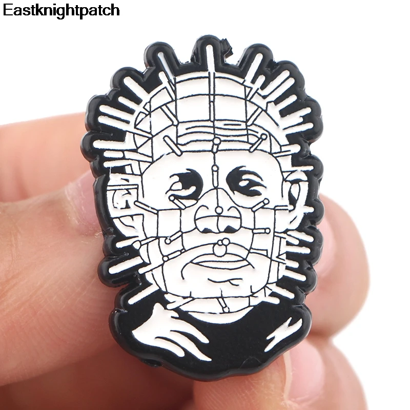Hellraiser ужас белый и черный стиль панк цинковый сплав булавки для рубашки одежда рюкзак обувь diy украшения ювелирные изделия E0996