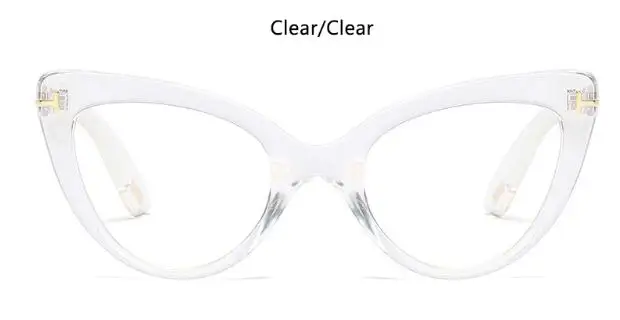 clear clear Черные кошачьи глаза очки женские близорукость Nerd оптические очки оправа Высокое качество прозрачные линзы женские очки модные очки - Цвет оправы: clear clear