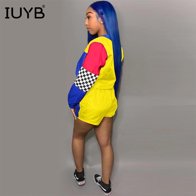IUYB Весна Горячая специальные повседневные женские с принтом 2 цвета обтягивающие костюмы Леди v-образным вырезом полный рукав полые костюмы OD8171