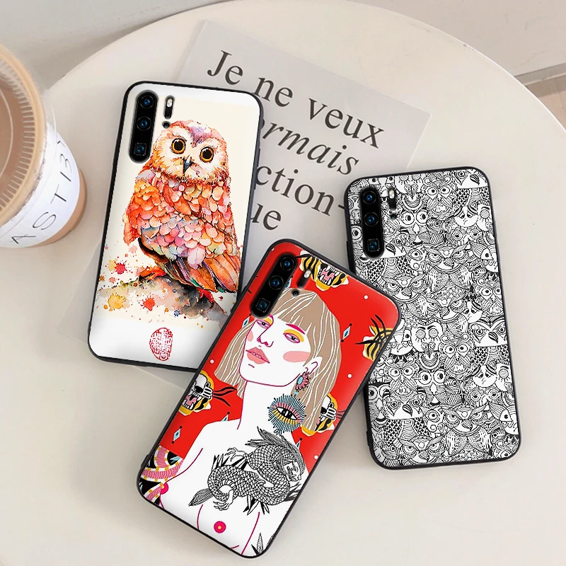 For huawei honor 7X 8X 8C NOTE 10 Luxury fashion starry owl VIEW 20 7C 5.99IN 8 9 lite 7A 9X Pro Silicon Coque Capa | Мобильные