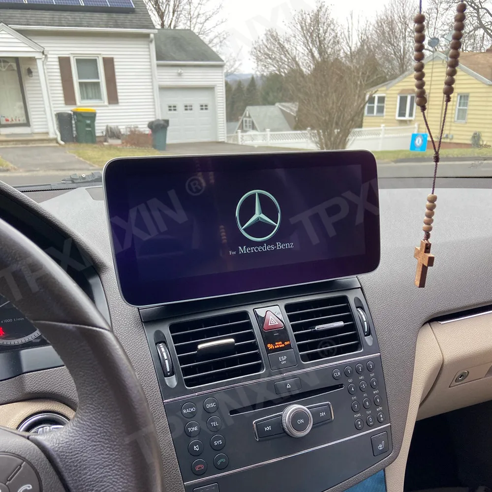 12.5inch Android 8G+128G 4G LTE Car GPS Navigation Multimedia Player For Mercedes Benz C CLASS W204 2007-2010 Wireless Carplay