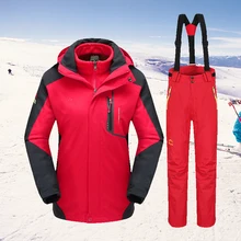 30 °C теплый лыжный костюм женская брендовая зимняя Лыжная куртка и штаны для спорта на открытом воздухе водонепроницаемая ветрозащитная Лыжная куртка