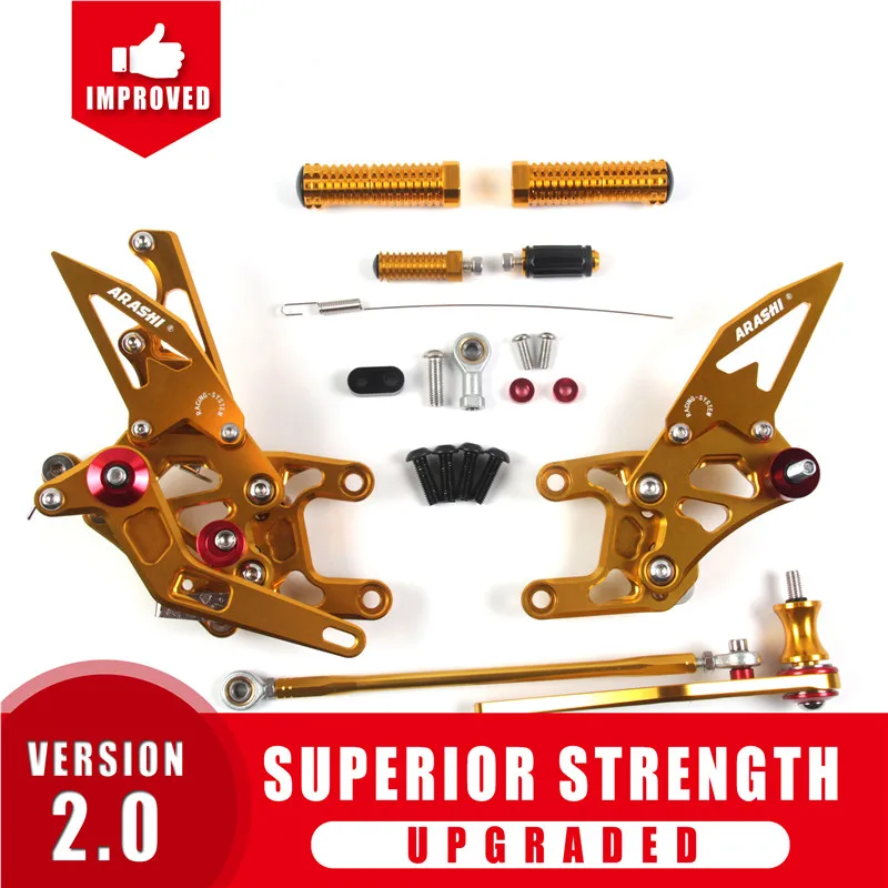 Arashi для HONDA CBR1000RR Non-ABS 2012- CNC Rider регулируемая подножка подножки задняя подставка для ног CBR 1000 RR 2013 GLOD - Цвет: Gold