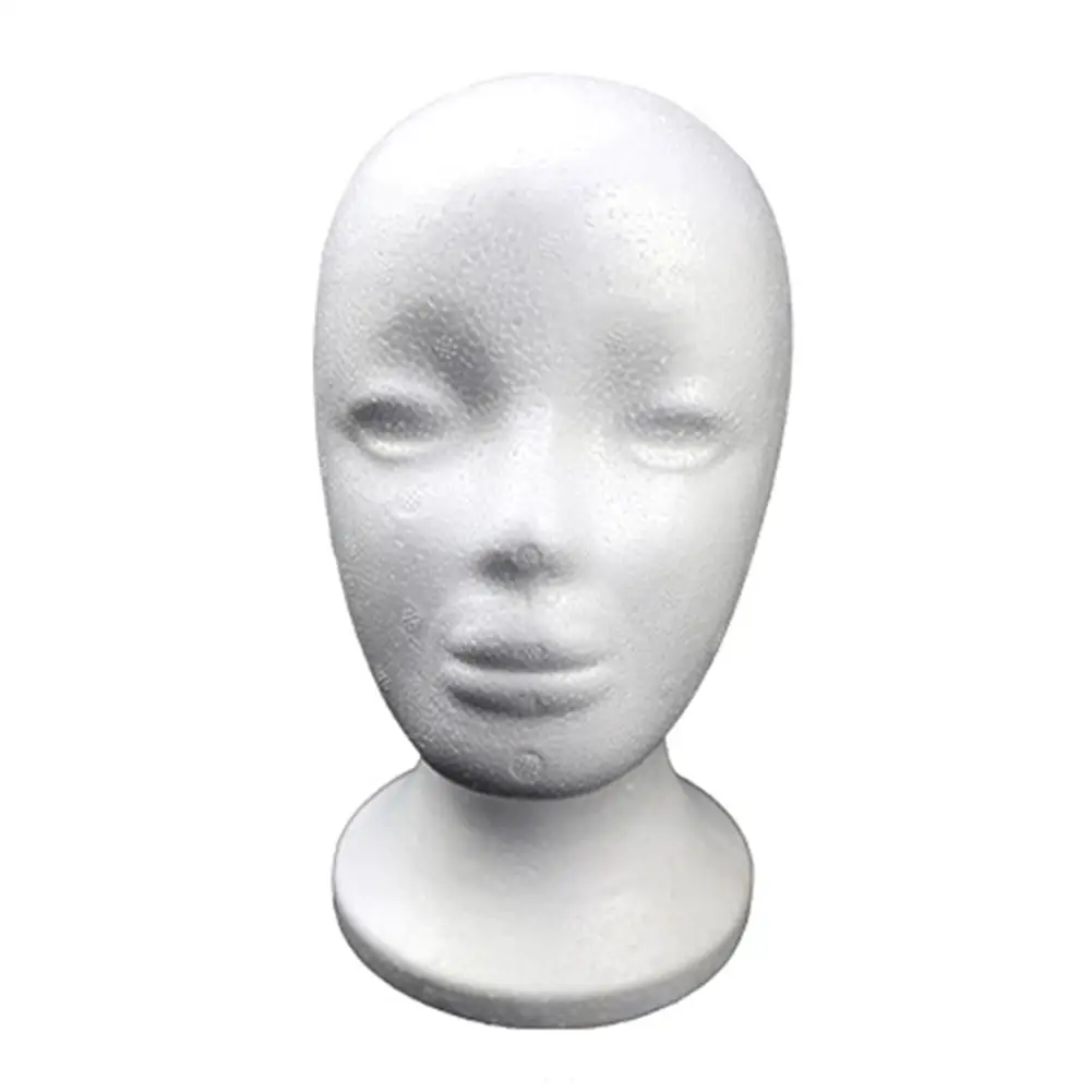 Female mannequin styrofoam foam head model wig glass hat 