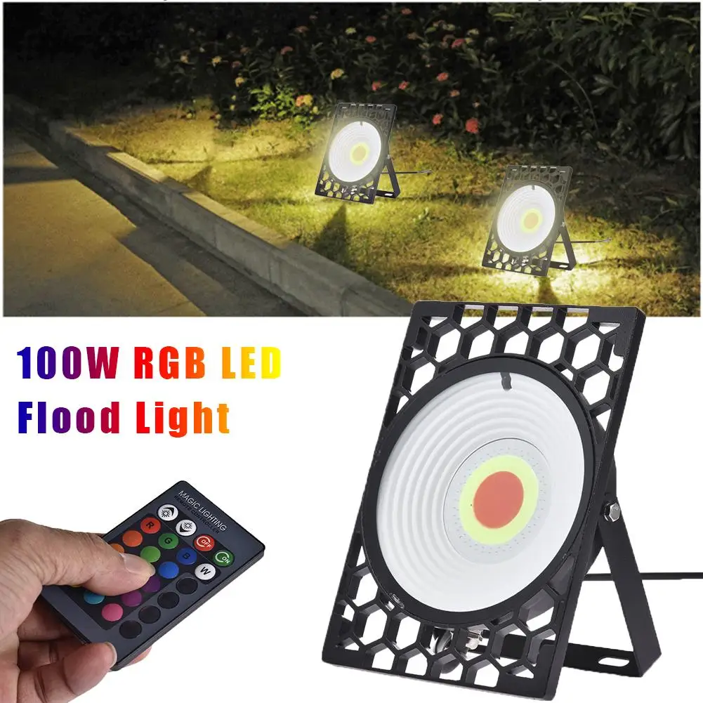 

IP66 Waterproof 100W RGB LED Floodlight Memory Function Floodlight With Remote Controlfor Indoor Outdoor Lighting