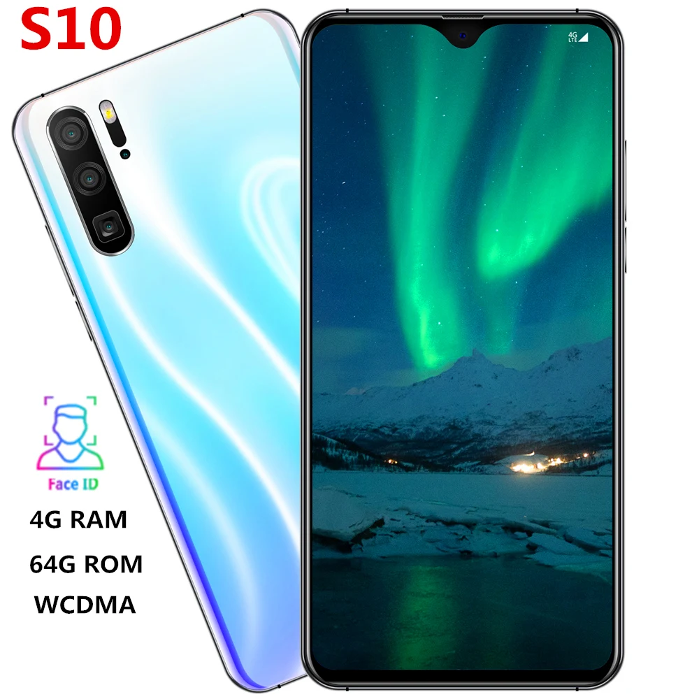 S10 6," экран капли воды четырехъядерный смартфон 4 Гб ОЗУ 64 Гб ПЗУ 13 МП распознавание лица разблокированный android celulares мобильные телефоны по всему миру