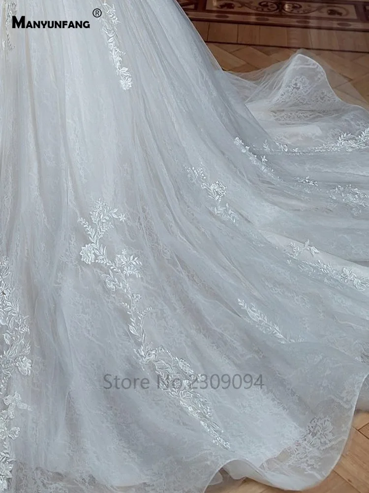 MANYUNFANG без бретелек hochzeit kleid mix Кружева vestido de Casamento роскошное свадебное платье на шнуровке сзади robe de mariage