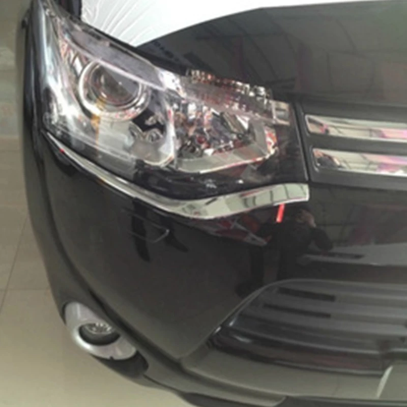 Для Mitsubishi Outlander MK3 GF GG ZJ ZK 2013- ABS хромированный автомобильный передний головной светильник, головной светильник, лампа под отделкой, молдинг, аксессуары