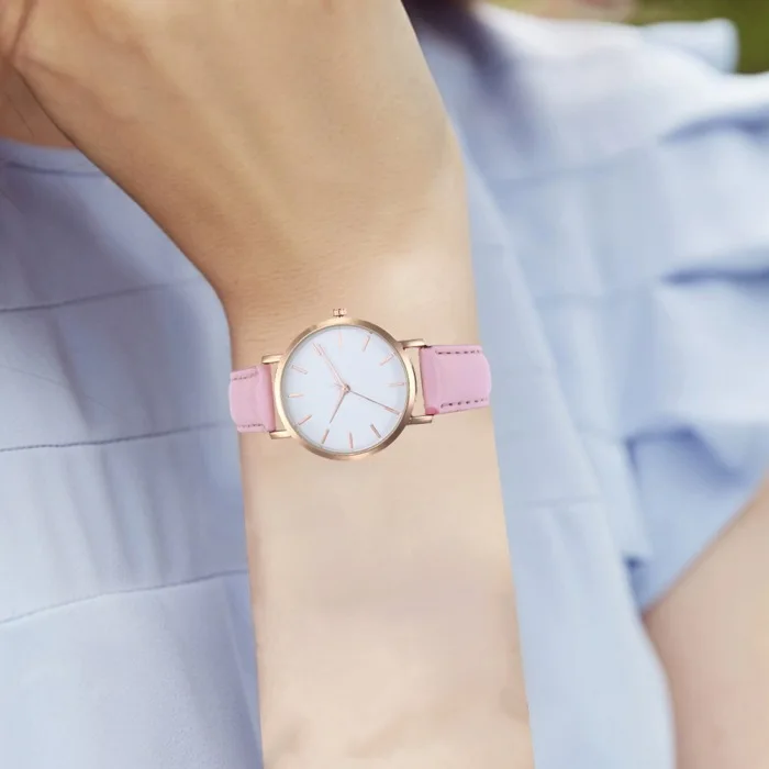 Quartz Watch Couple Watches Fashion Casual Electronic Watch with PU Leather Strap LL@17