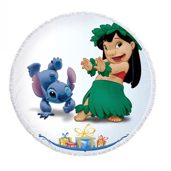 Stitch 6 Минни Микки Маус серия стежка Spaderman София микрофибра пляжное полотенце Спорт купальное полотенце с кисточкой для детей мама - Цвет: Stitch 6