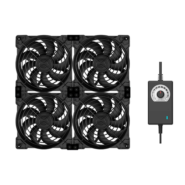 12cm High Speed Large Air Volume 100V 110V 220V Btc Mining Machine Workstation Cabinet 120MM  Server Case Cooling System Fan Kit Hydraulic 4B Fans