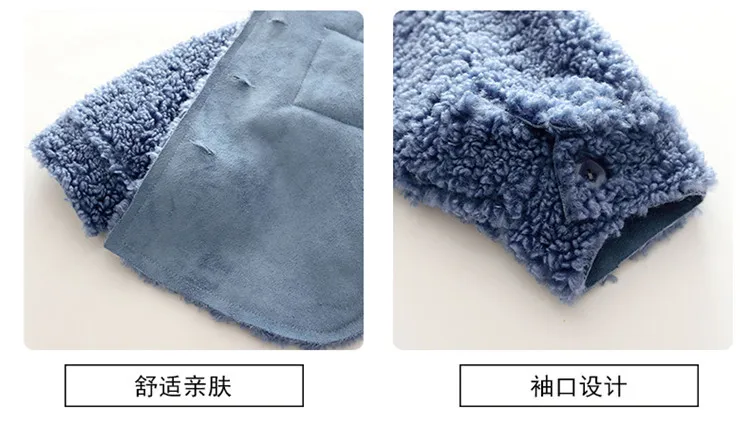 Cuhk/детское плотное флисовое пальто; зимние теплые куртки с длинными рукавами и отворотами для маленьких детей; однотонное повседневное пальто; пальто для девочек-подростков