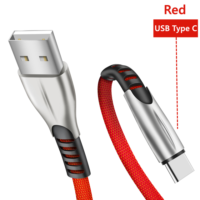 USB Type C Cable Micro-USB Fast Charging For Samsung Huawei Xiaomi Charger Nylon Braided Mobile Phone Data Sync Wire 1m
