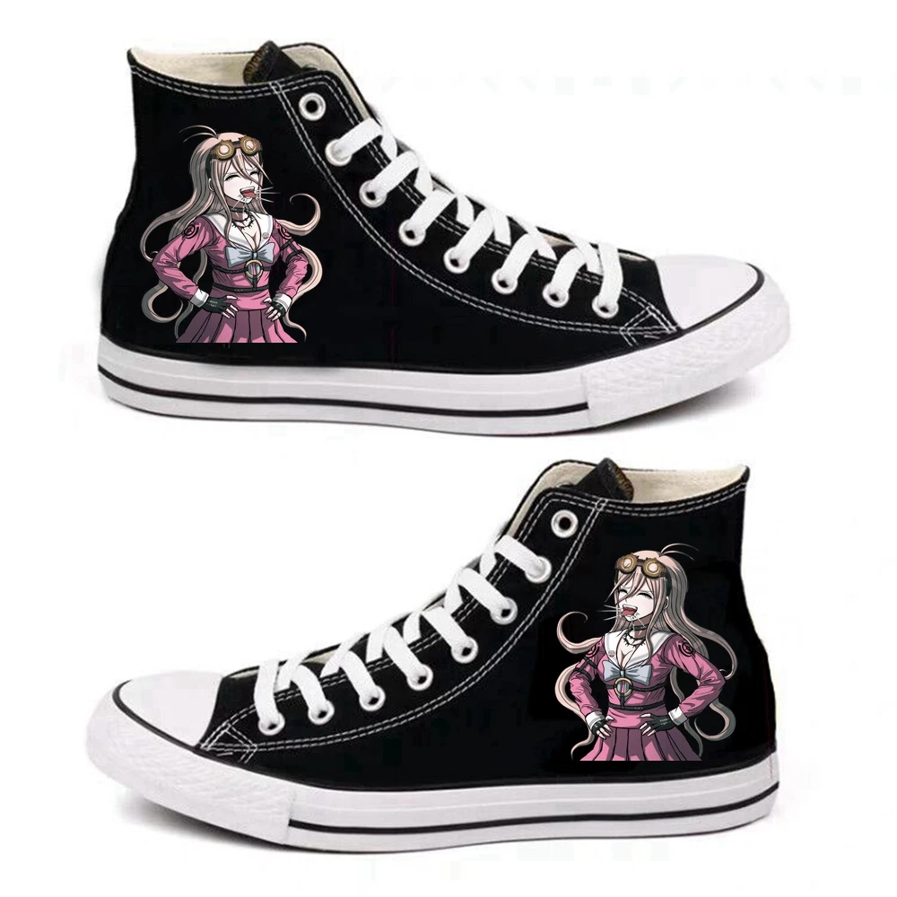 Black Shoes Тканевая обувь для костюмированной вечеринки Danganronpa Iruma Miu; женская и Мужская Спортивная обувь для подростков; Повседневная Уличная обувь для путешествий - Цвет: Black Shoes