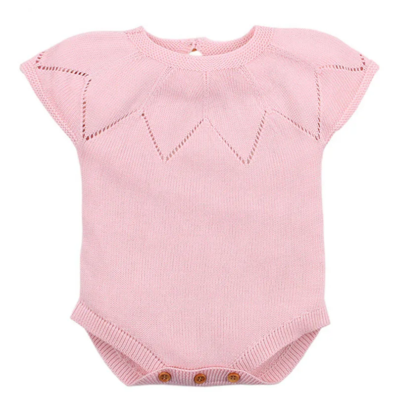 82W342 pink Комбинезон для младенцев, комбинезон для малышей, полосатые боди для маленьких девочек, Хлопковые вязаные комбинезоны для мальчиков, комбинезон для маленьких мальчиков, комбинезон для малышей - Цвет: 82W342 pink