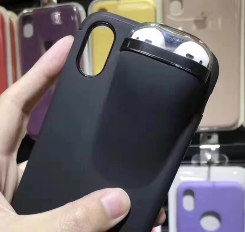 Черный 2 в 1 чехол для телефона для iPhone 11 Pro XS Max XR X 6 6S 7 8 Plus, беспроводные наушники, гарнитура, чехол для Airpods 1, 2, TPU PC - Цвет: Черный