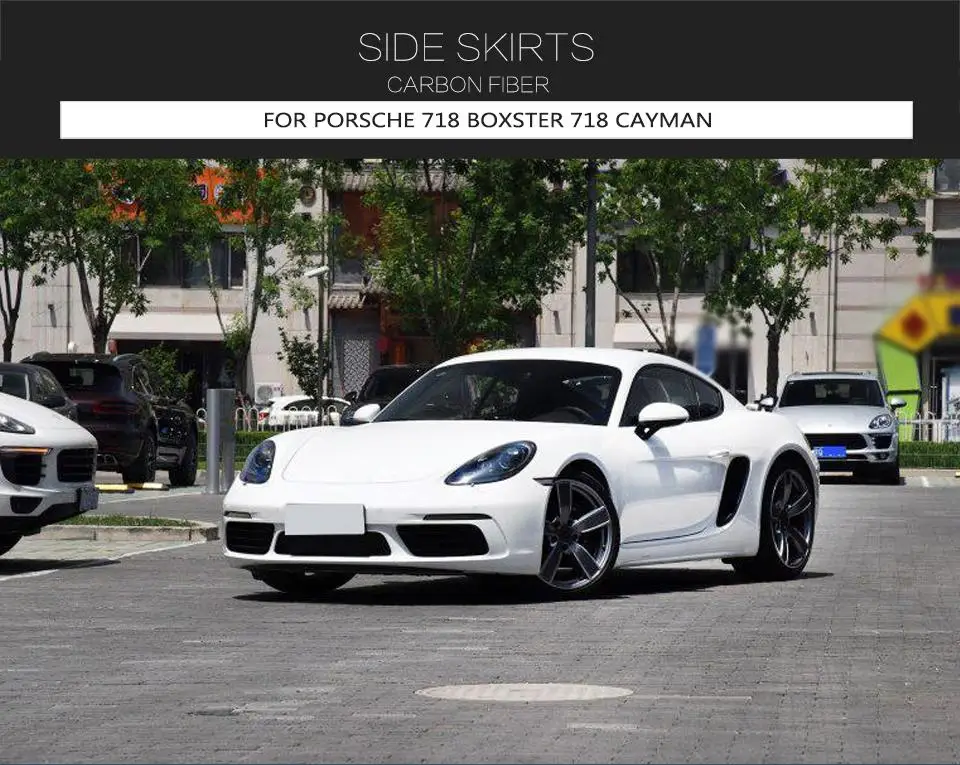 Для Porsche 718 Boxster Cayman углеродное волокно боковые юбки расширение губы- дверные ступени панели
