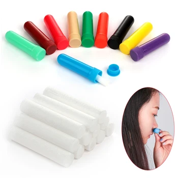 

Fashion Nasal Inhaler Tubes Essential Oil Aromatherapy Empty Diffuser Blank Container With Wicks Sticks 12 Colors Optional