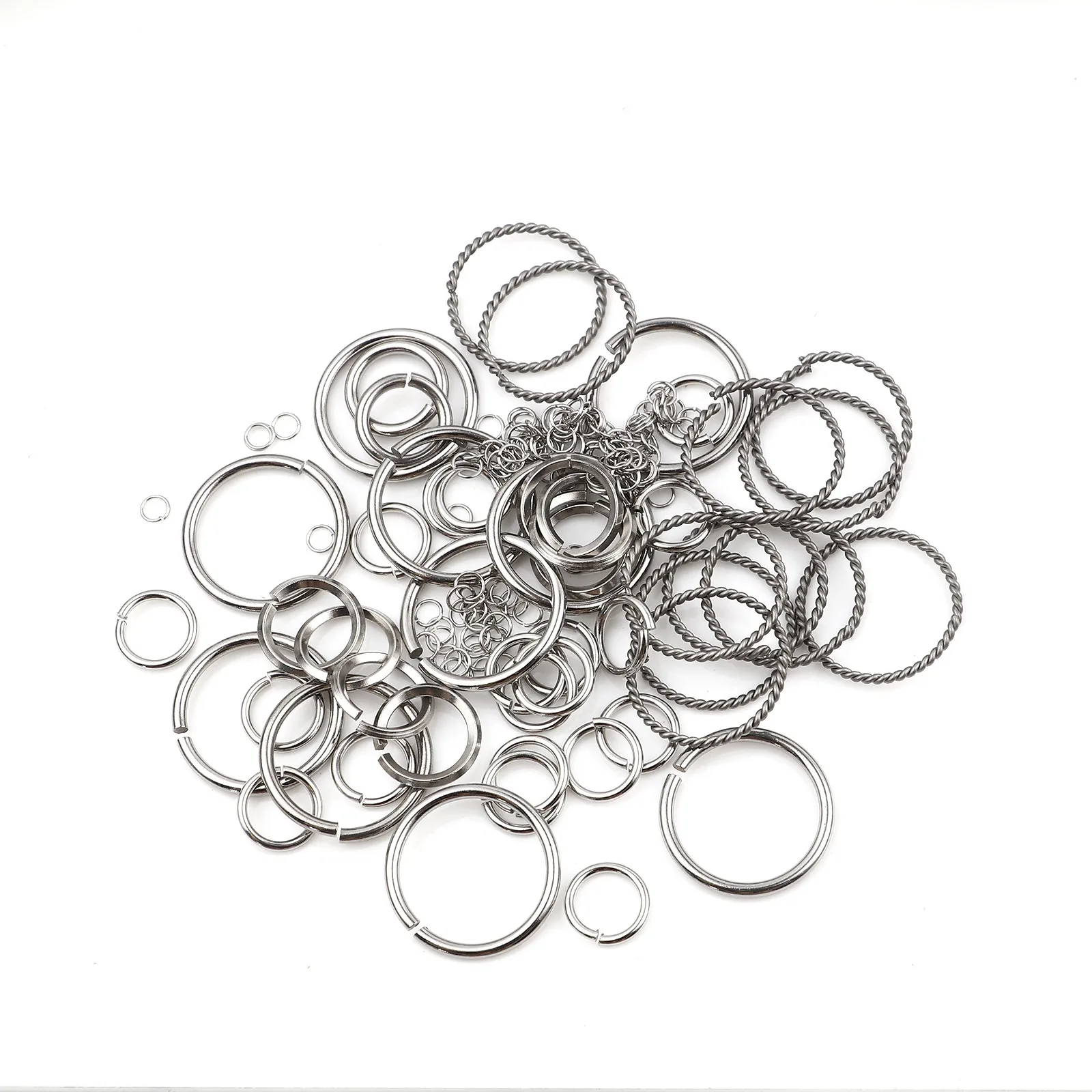 0,5 stücke 1,8mm-mm Edelstahl offene Bieger inge Ergebnisse runde silberne Farbe 4mm-16mm DIY Herstellung Schlüssel bund Halskette Schmuck – Detail 1