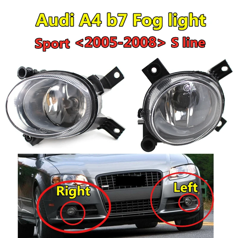 

Car Front Bumper Grille Fog Lamp For Audi- A4 S4 B7 S Line 2005 2006 2007 2008 Auto Headlamp Replacement Fog Light8E0941699C/700