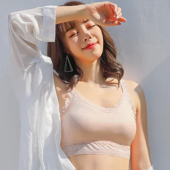 

2020 Sling Cross Beauty Back Wrap Chest New Style Lace Bra Ladies with Chest Pad Korean Underwear Soutien Gorge Bandeau