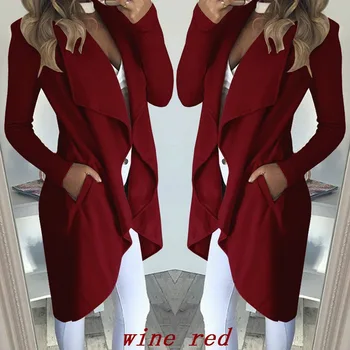 

2020 Womens Fashion New Long Waterfall Coat Jacket Ladies Hot Cardigan Overcoat Jumper Plus Size S-XXL