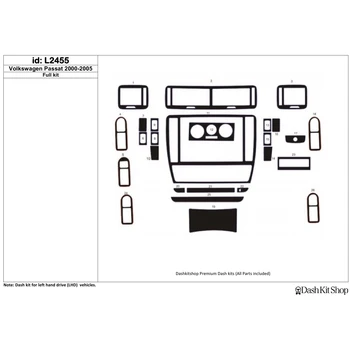 

Interior lining for Volkswagen Passat 2000-2005. Set L2455.