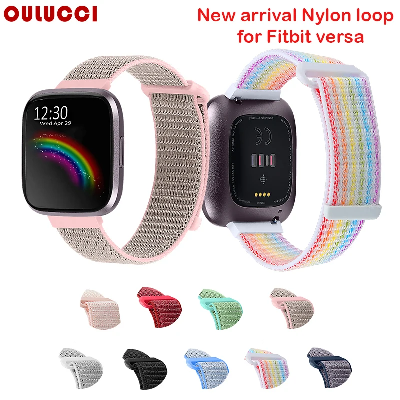 

OULUCCI Woven Nylon Strap For fitbit versa 2 band Wrist Breathable Adjustable Loop Accessories for fitbit Versa2 smart watch