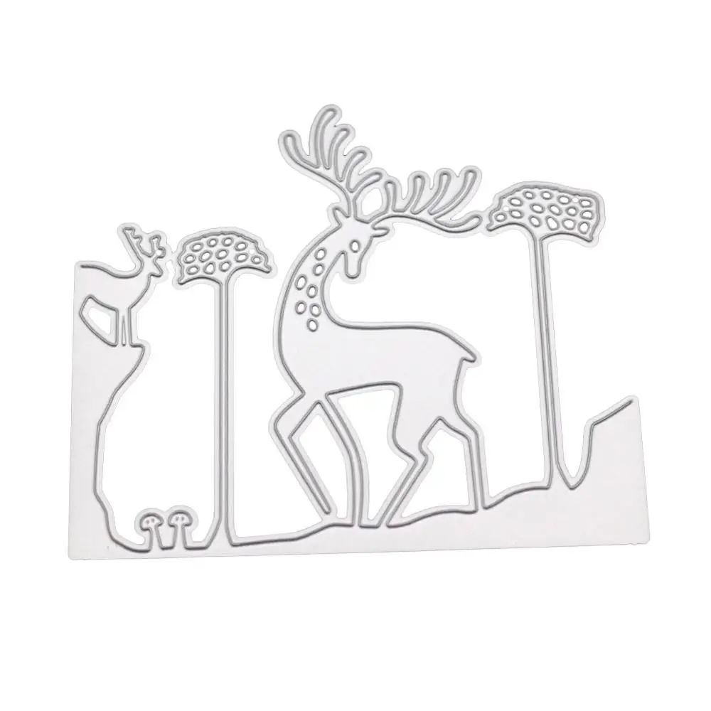 Deer Трафаретный вырубной штамп с рождественским оленем, металлическая оправа, очки, нерегулярные трафарет для Diy Скрапбукинг празднования изготовление бумажных открыток печатей и штампов - Цвет: Deer