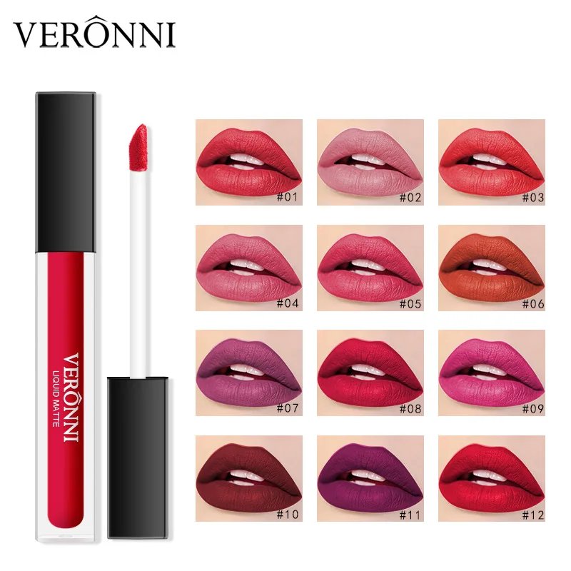 

12 Color Brand Matte Lipstick Make Up Lips Profile Non-stick Cup Lip Gloss Moisturizing Lip stick Waterproof Cosmetics New TSLM1