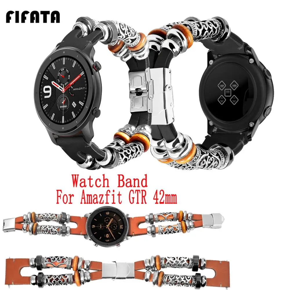

FIFATA Retro Style Rope Watch Band For Huami Amazfit GTR 42MM Smart Watch DIY Personality Wristband For Amazfit GTR Smart Band
