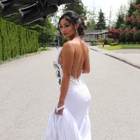 Элегантное атласное свадебное платье русалки с v-образным вырезом Vestido De Noiva платье для невесты без спинки белое свадебное платье размера плюс