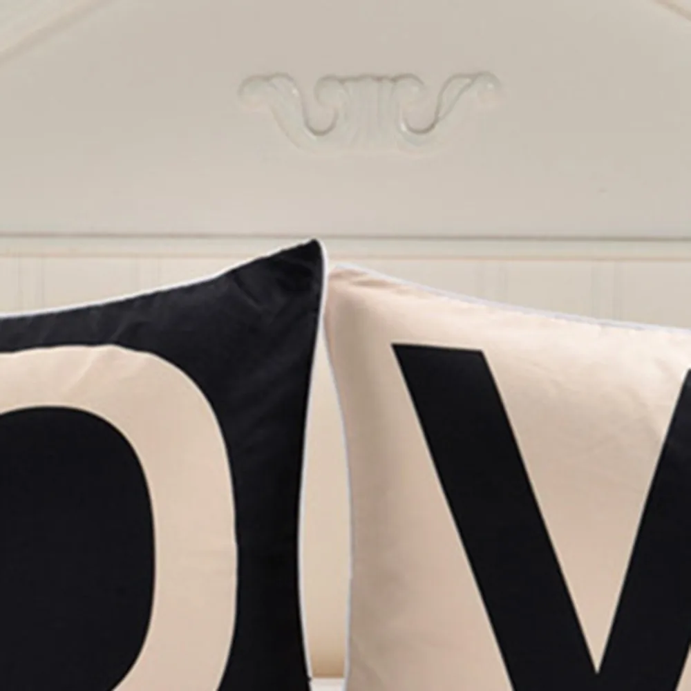 2 шт белые пары влюбленных подарочные подушки Чехлы для декоративных подушек простая черно-белая наволочка с сердечками домашние