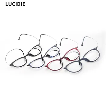 

LUCIDIE 8g Ultralight Cat Eye Glasses Frames Plastic Beta-Titanium Women Trending Styles Optical Fashion Computer Eyeglasses