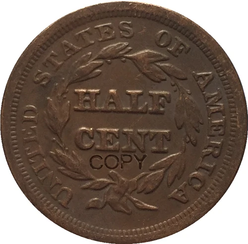 USA 1845 -1857 Braided Hair Half Cent COPY COINS