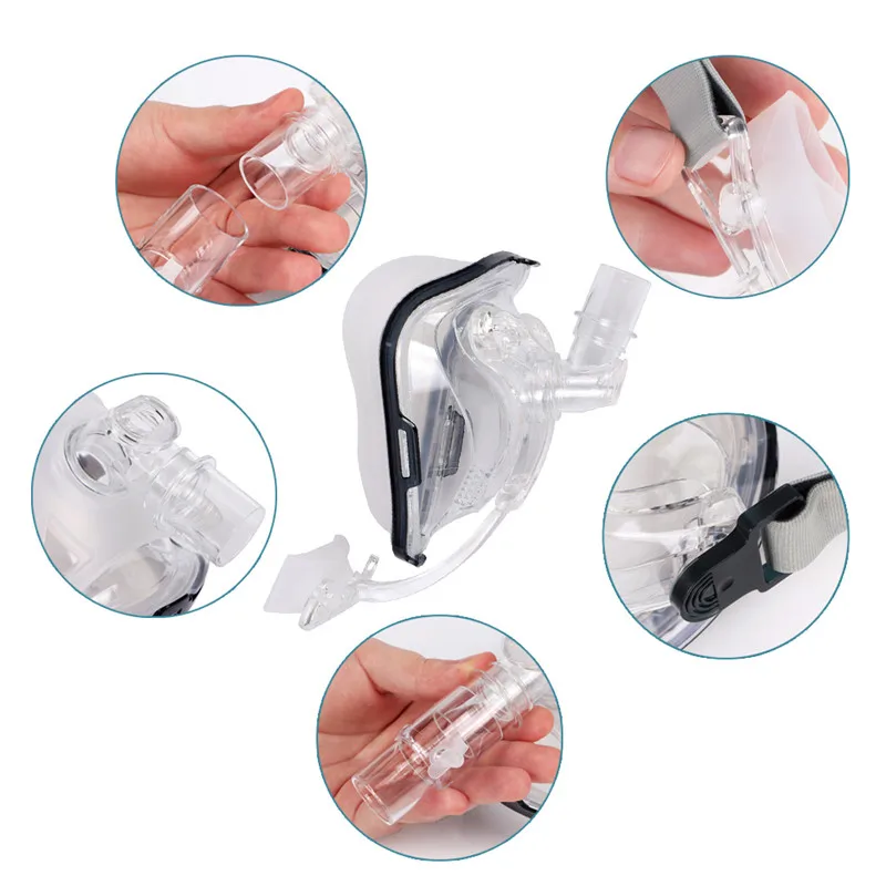 FM1 маска для лица CPAP Авто CPAP BiPAP маска с бесплатным головным убором Белый s m l для сна апноэ OSAS храп людей