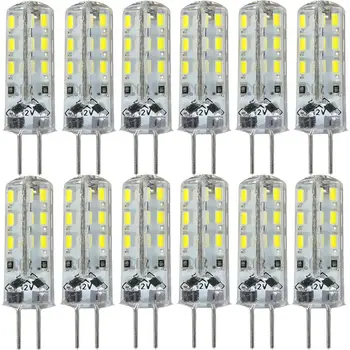 

1.5W G4 LED Light Bulb 24 LED 3014 SMD Crystal Silicone Spotlight Bulb Cabinet Lamp Pure Warm White Lighting DC 12V