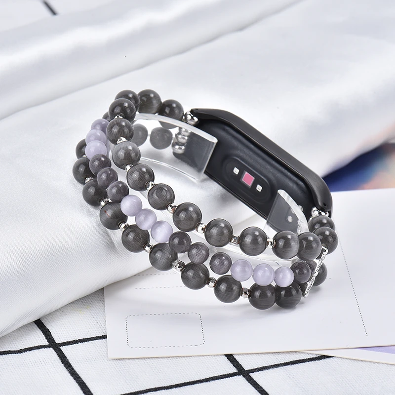 Браслет из опалового Агата для xiaomi mi Band 3 4 спортивный ремешок для часов Силиконовый ремешок для xiaomi mi band 4 браслет mi band 4 3 для женщин