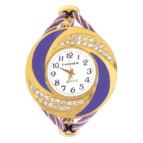 Bracelet Quartz Watch Fashion Rhinestone Mini Arabic Numerals Dial Wristwatch Steel Wire Round Bangle Cuff Watch Lady Gift