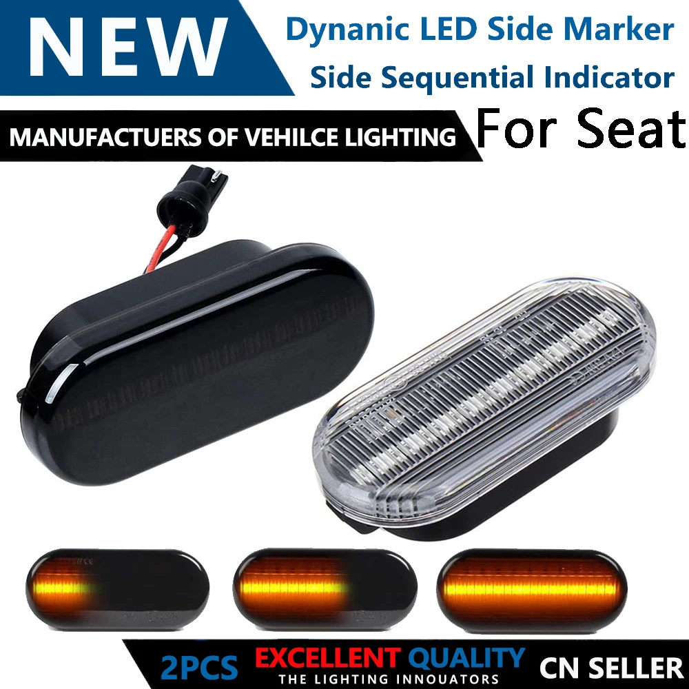

Dynamic LED Side Marker Signal Light Indicator Lamp For SEAT Leon 1M Ibiza 6L Toledo Exeo Cordoba Built Arosa Altea Alhambra