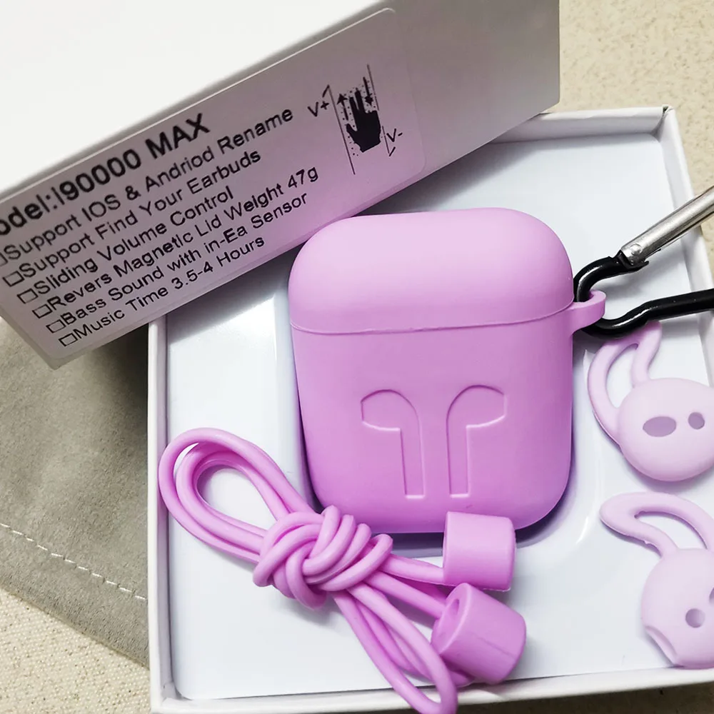 PurpleSport kits I90000 MAX Tws беспроводной Bluetooth 5,0 наушники Air Rename регулятор громкости 8D Super Bass PK i100000 i9000 i500 i520 i90000 Pro TWS - Цвет: PurpleSport kits