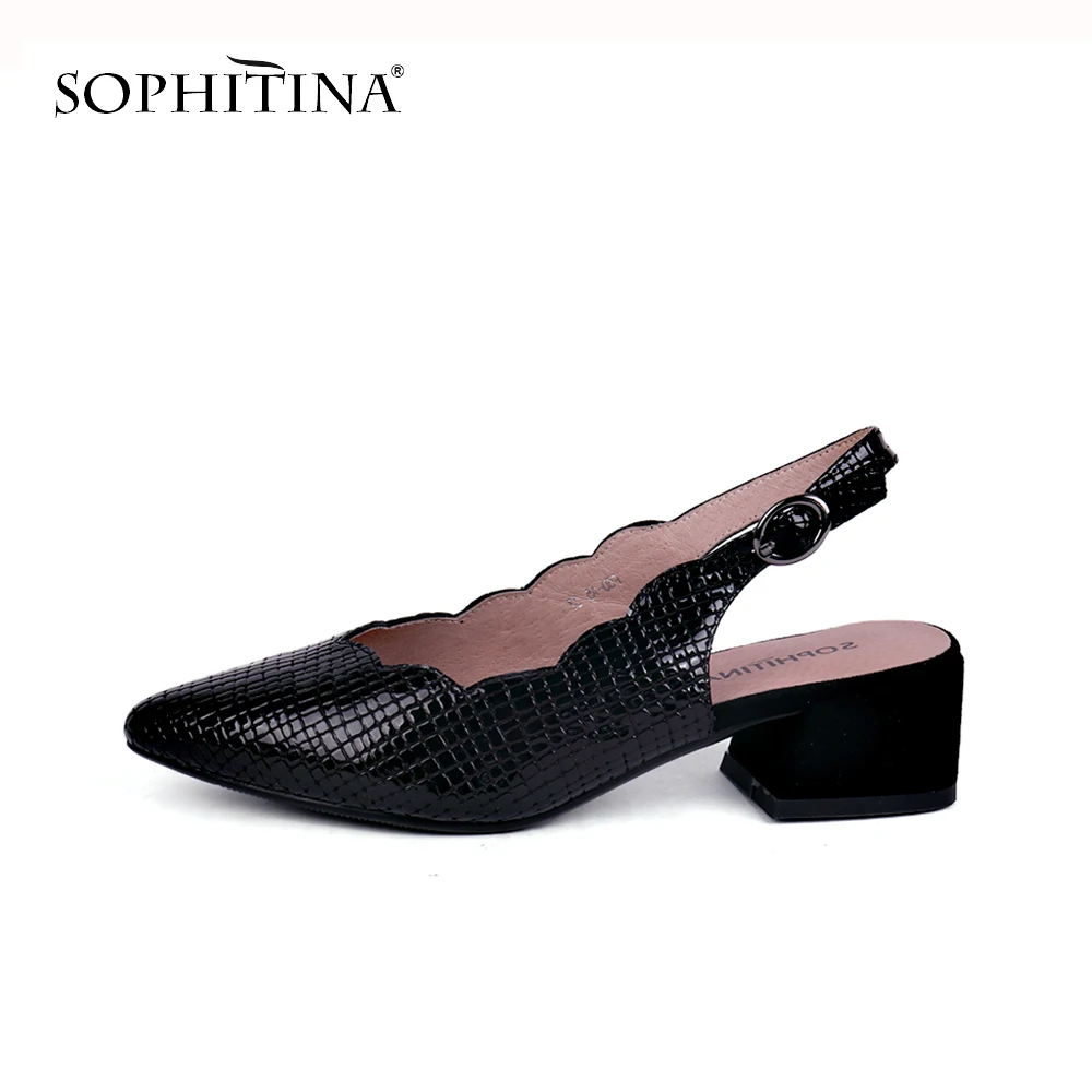 SOPHITINA/удобные босоножки на квадратном каблуке; Высококачественная пикантная обувь ручной работы из натуральной кожи с острым носком; новые женские босоножки; X10